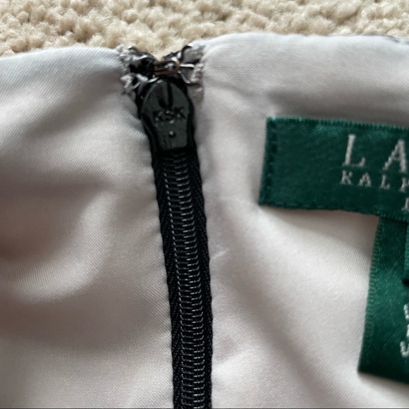 Lauren Ralph Lauren Navy Beige and Black Striped Fit and Flare Dress size 4 - Picture 5 of 12